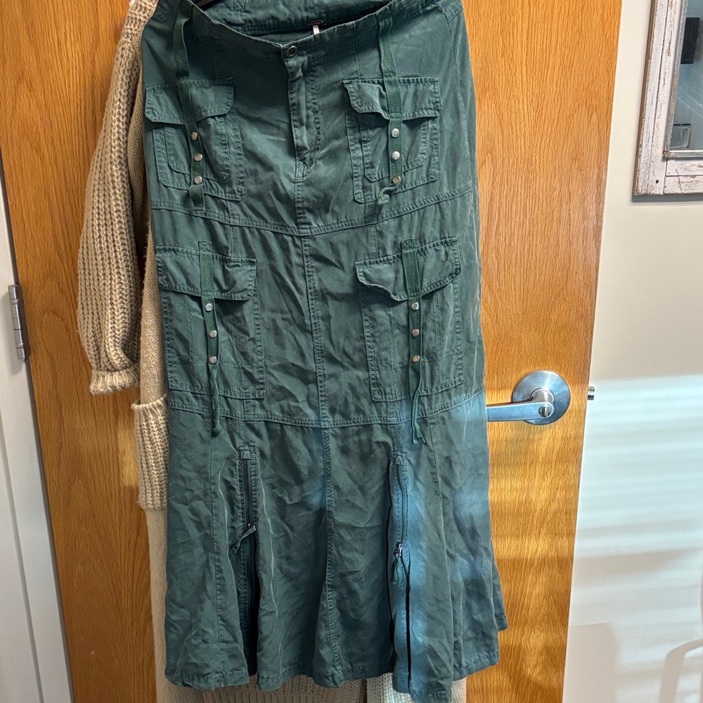 Free People Dark Green Maxi skirt